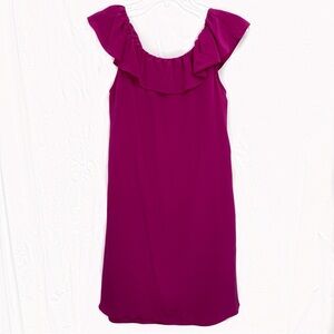 JAYGODFREY Pink Ruffled Mini Sheath Dress